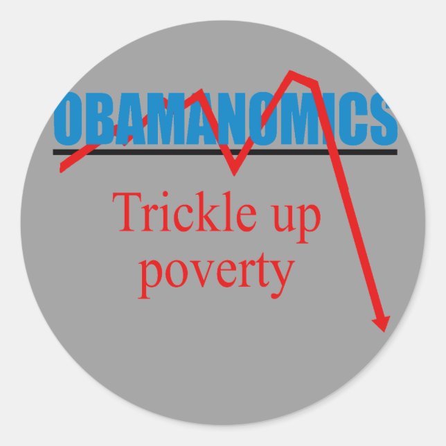 Sticker Rond Obamanomics - Lutter contre la pauvreté (Devant)