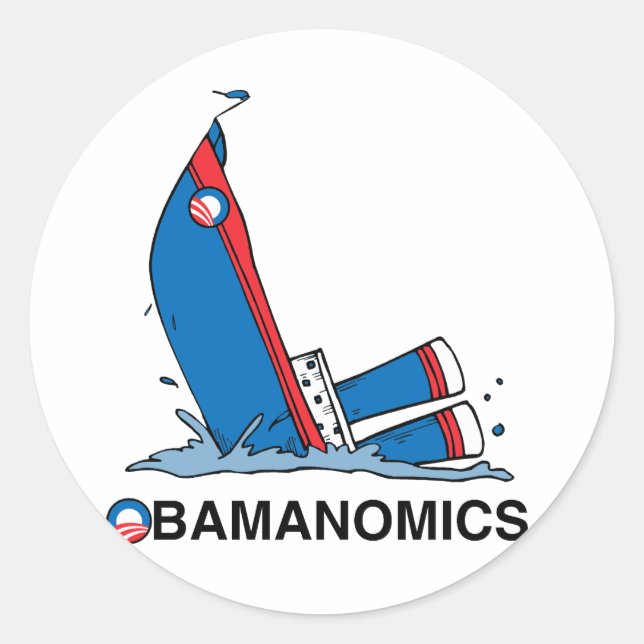 STICKER ROND OBAMANOMIE EN TRAIN DE CHANTER (Devant)