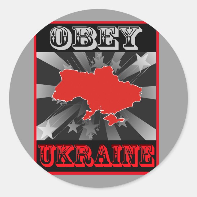 Sticker Rond Obey Ukraine (Devant)