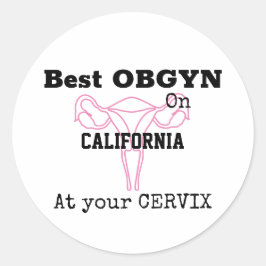 Sticker Rond OBGYN Gynécologue obstétricien Humour drôle
