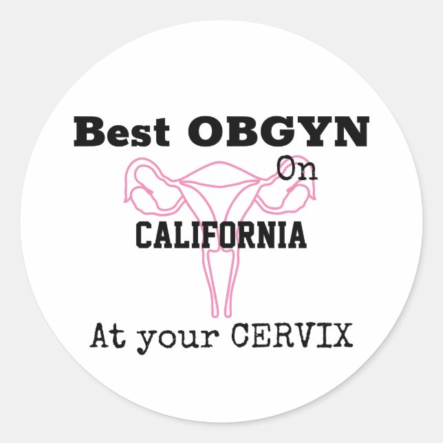Sticker Rond OBGYN Gynécologue obstétricien Humour drôle (Devant)