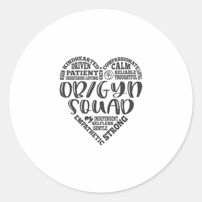 Sticker Rond OBGYN, OB-GYN, gyn, obstétricien (Devant)