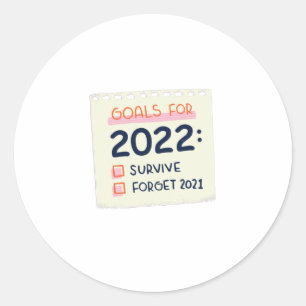 Sticker Rond Objectifs pour 2022 : Survivre, Oublier 2021