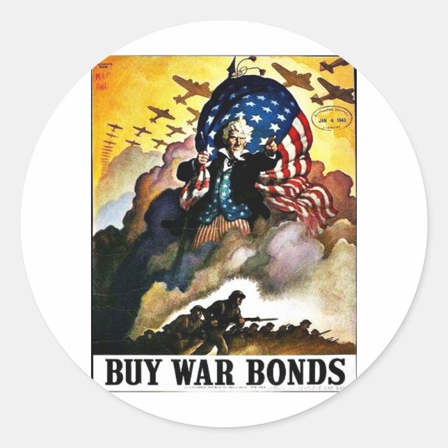 Sticker Rond Obligations 2ème guerre mondiale1 (Devant)