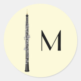Sticker Rond Oboe Musicien professeur de musique