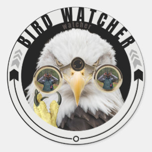 Sticker Rond "Observateur d'oiseaux", Aigle d'observation d'ois