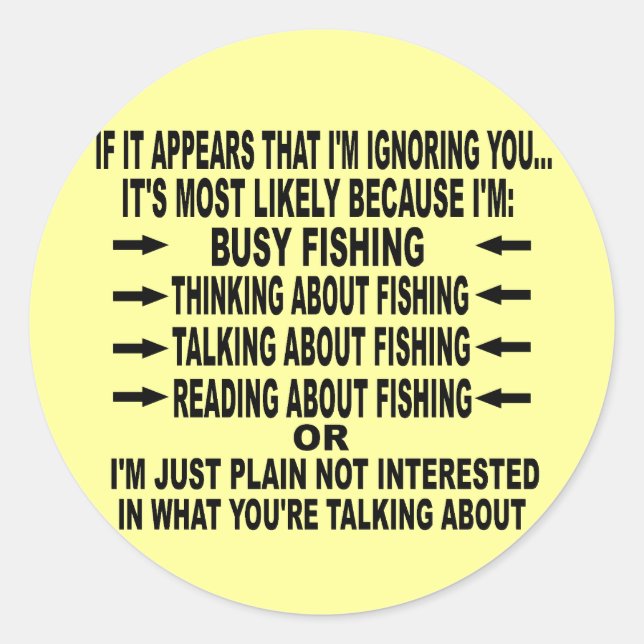 STICKER ROND OBSESSION DE PÊCHE AMUSANTE (Devant)