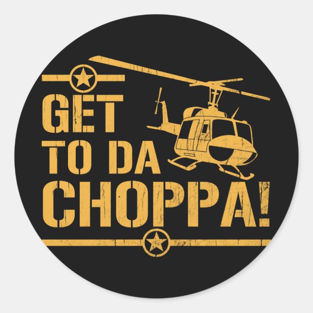 Sticker Rond Obtenez au cru du DA Choppa (Devant)