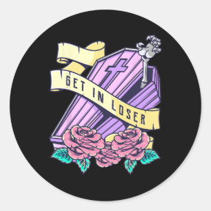 Sticker Rond Obtenez Dans Loser Coffin Pastel Goth Kawaii Hallo
