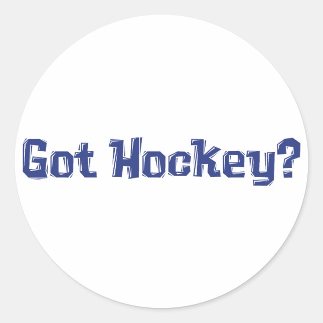 Sticker Rond Obtenir des cadeaux de hockey (Devant)
