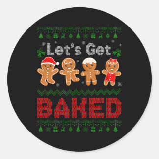 Sticker Rond Obtenons Baked Cookie Baking Team Gingerbread Chri
