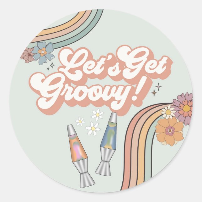 Sticker Rond Obtenons Super Anniversaire Fête Dessert Faveur (Devant)