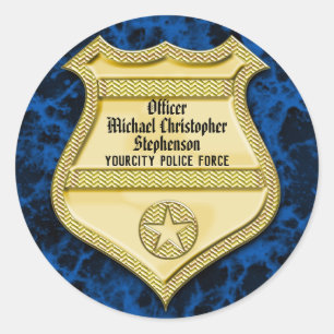 Sticker Rond Obtention du diplôme de police d'insigne/partie de