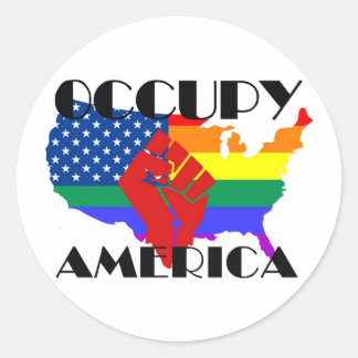 Sticker Rond Occupy America - LGBTQ
