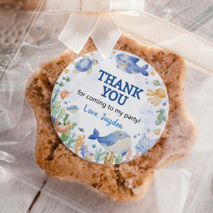 Sticker Rond Ocean Animals Boy Under the Sea Anniversaire