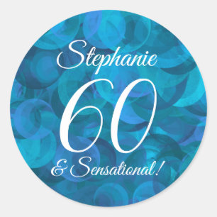 Sticker Rond Ocean Blue 60 et Sensational Birthday Favor