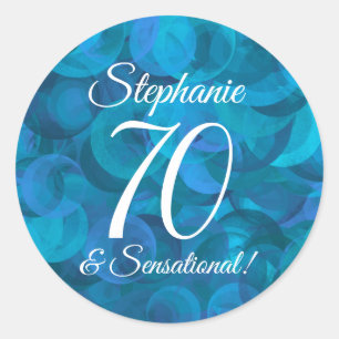 Sticker Rond Ocean Blue 70 et la préférence d'anniversaire sens