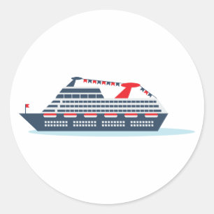 Sticker Rond Océan Cruise Ship