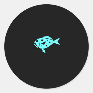 Sticker Rond Ocean Glow_Aqua Blue Grouper