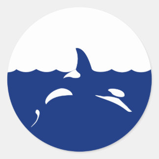 Sticker Rond Océan Orca