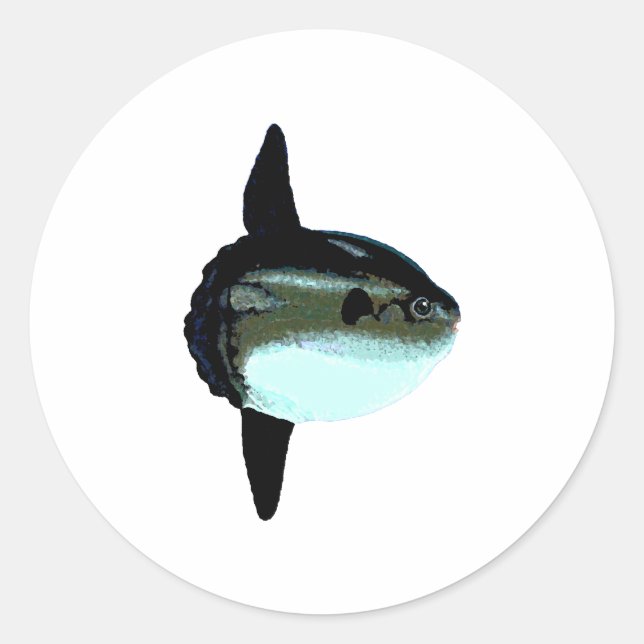 Sticker Rond Océan Sunfish - Mola Mola (Devant)