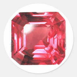 Sticker Rond Octagon en forme de Ruby Gemstone Juillet Birthsto