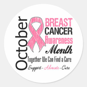 Sticker Rond Octobre - Mois de sensibilisation au cancer du sei