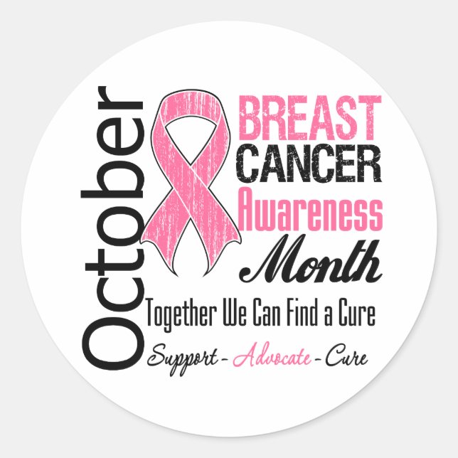 Sticker Rond Octobre - Mois de sensibilisation au cancer du sei (Devant)
