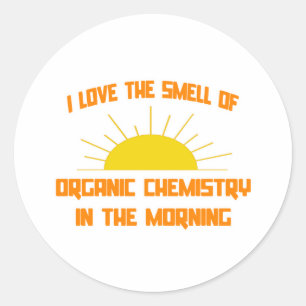 Sticker Rond Odeur de chimie organique le matin