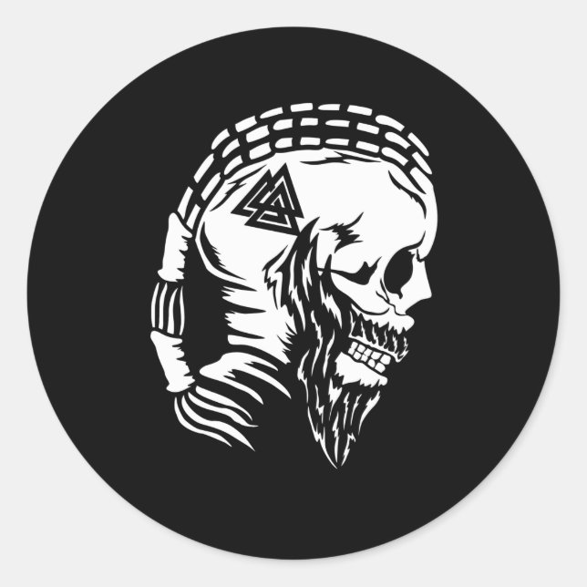 Sticker Rond Odin Dieu Norse mythologie valhalla Viking nordiqu (Devant)