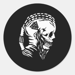 Sticker Rond Odin God Norse Mythologie valhalla Viking Nordic