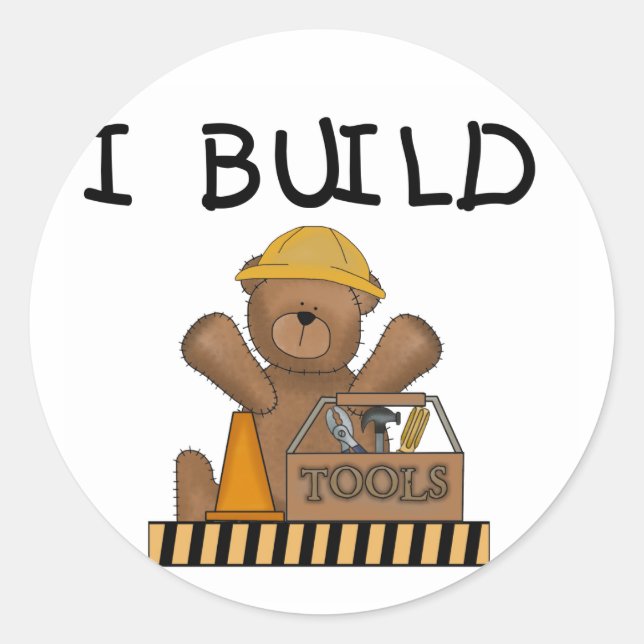 Sticker Rond Oear I Build Tshirts et cadeaux (Devant)