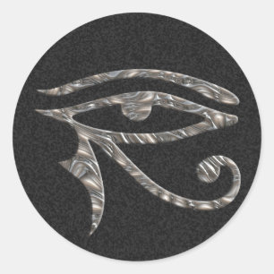 Sticker Rond Oeil de Horus - ARGENTEZ l'éclaboussure noire de 