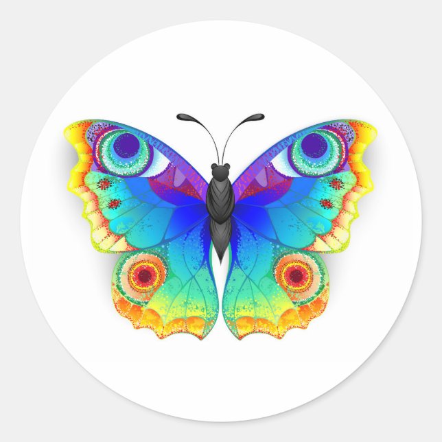 Sticker Rond Oeil de paon arc-en-ciel (Devant)