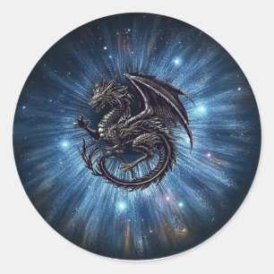 Sticker Rond Oeil de wyverne mystique