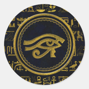 Sticker Rond Oeil égyptien d'or de Horus - Wadjet