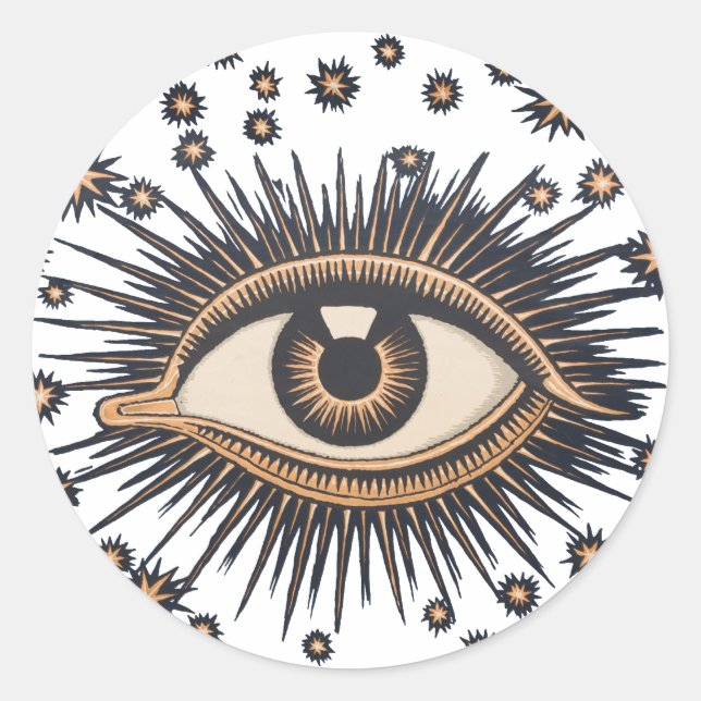 Sticker Rond Oeil étoile Lune Celeste Nouveau (Devant)
