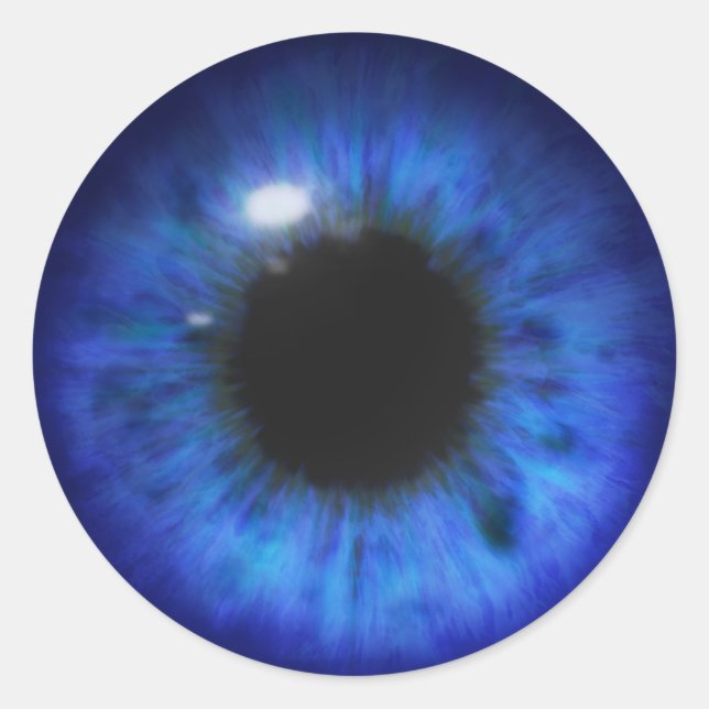 Sticker Rond Oeil Hypnotique en bleu profond (Devant)
