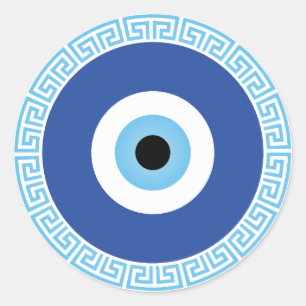 Sticker Rond Oeil mal grec dans la clé grecque