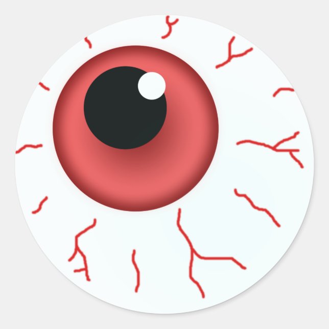 Sticker Rond Oeil Rouge Pour Une Halloween Amusante (Devant)