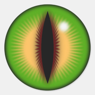 Sticker Rond OEil vert d'un dragon