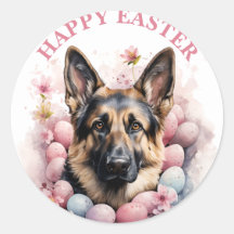 Oeufs bergers allemands de Pâques et fleurs -