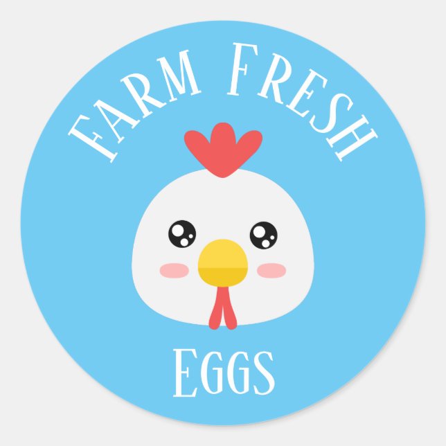Sticker Rond Oeufs frais de ferme (Devant)