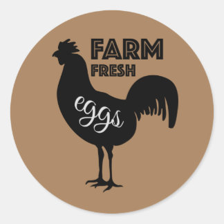 Sticker Rond Oeufs frais de ferme