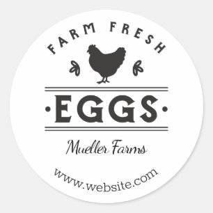 Sticker Rond Oeufs frais de ferme