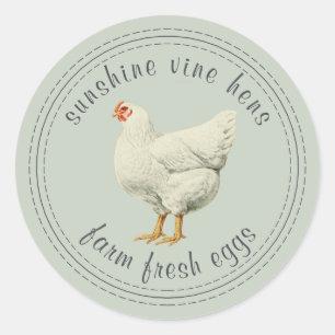 Sticker Rond OEufs frais de ferme Classe verte OEuf de poule Vi