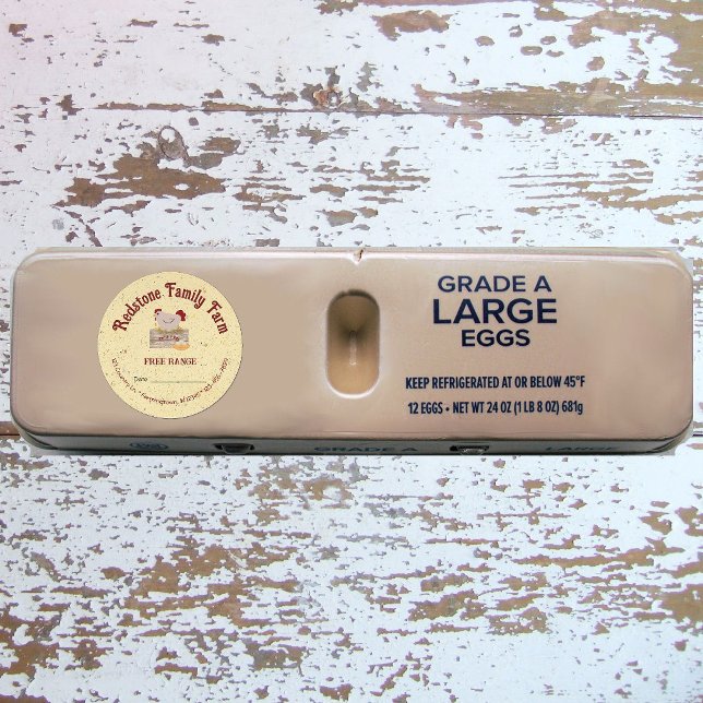 Sticker Rond Oeufs frais personnalisés (Créateur téléchargé)