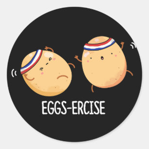 Sticker Rond OEufs Percés Drôle OEufs Aéroïques Pun OEufs Foncé