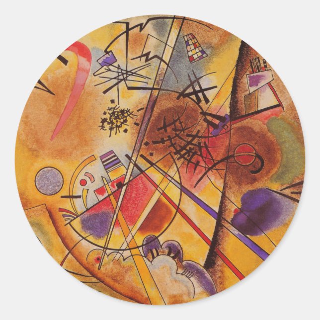 Sticker Rond Oeuvre Abstraite de Kandinsky (Devant)