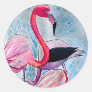 Sticker Rond OEuvre d'aquarelle rose-rose